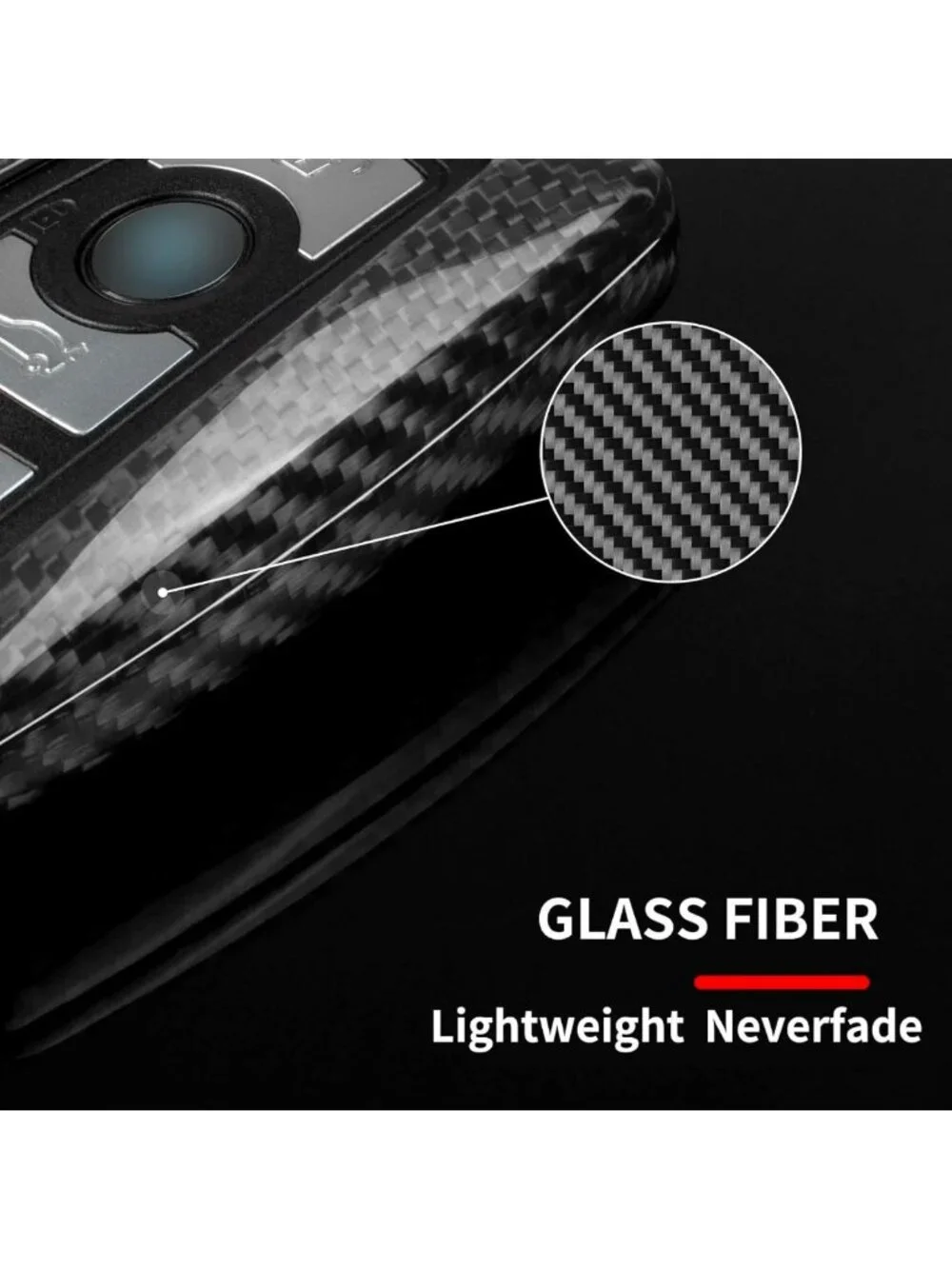 Stylish Real Glass Fiber Key Fob Cover | T-Carbon Protector for BMW Models